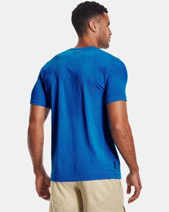 Men's UA RUSH™ Seamless Short Sleeve, Blue, pdpMainDesktop image number 1
